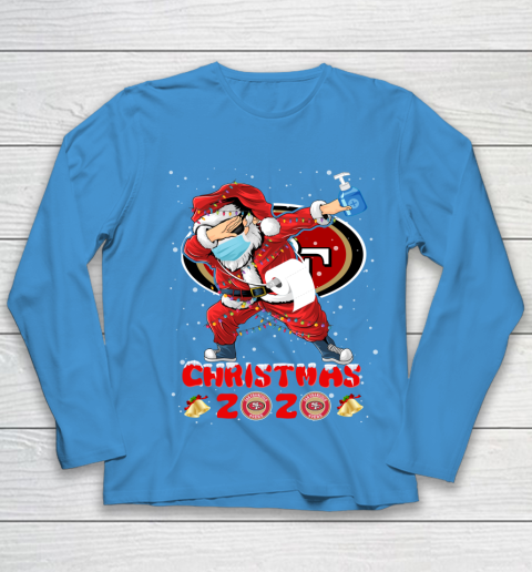 San Francisco 49ers Funny Santa Claus Dabbing Christmas 2020 NFL Youth Long Sleeve 5