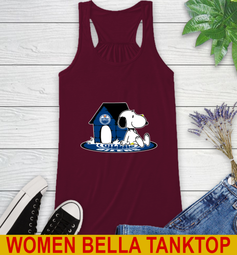 NHL Hockey Edmonton Oilers Snoopy The Peanuts Movie Shirt Racerback Tank 3
