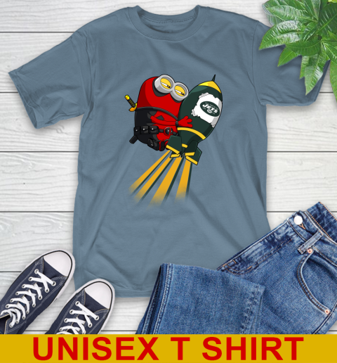 NFL Football New York Jets Deadpool Minion Marvel Shirt T-Shirt 8