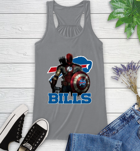 NFL Captain America Thor Spider Man Hawkeye Avengers Endgame Football Buffalo Bills Racerback Tank 5