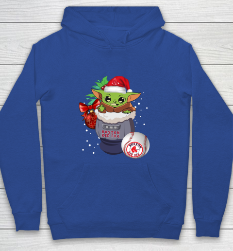 Boston Red Sox Christmas Baby Yoda Star Wars Funny Happy MLB Youth Hoodie 8