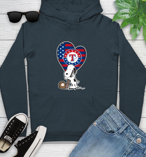 Texas Rangers MLB Baseball The Peanuts Movie Adorable Snoopy Youth Hoodie 8