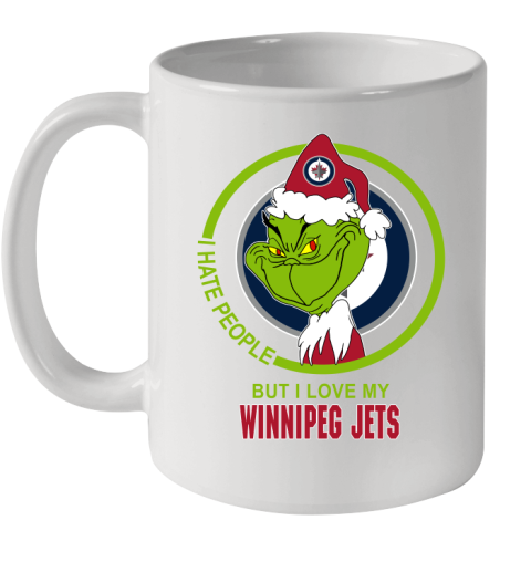 Winnipeg Jets NHL Christmas Grinch I Hate People But I Love My Favorite Hockey Team Ceramic Mug 11oz