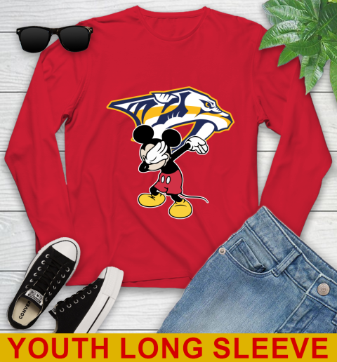 Nashville Predators NHL Hockey Dabbing Mickey Disney Sports Youth Long Sleeve 11