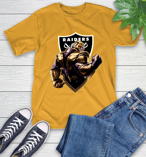 NFL Thanos Avengers Endgame Football Sports Oakland Raiders T-Shirt 3