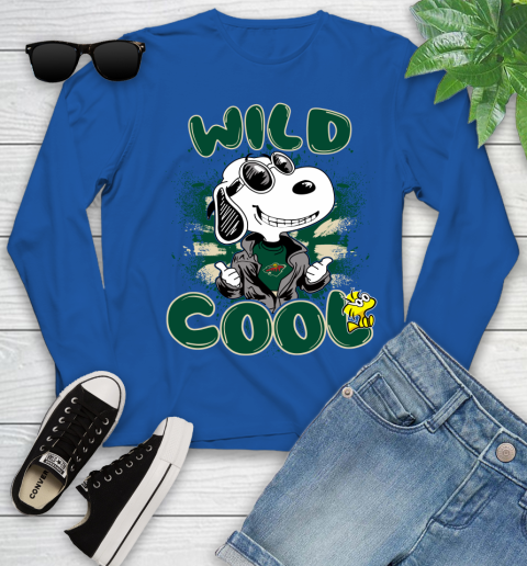 NHL Hockey Minnesota Wild Cool Snoopy Shirt Youth Long Sleeve 9