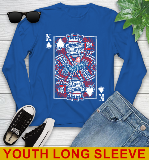 Los Angeles Dodgers MLB Baseball The King Of Spades Death Cards Shirt Youth Long Sleeve 10
