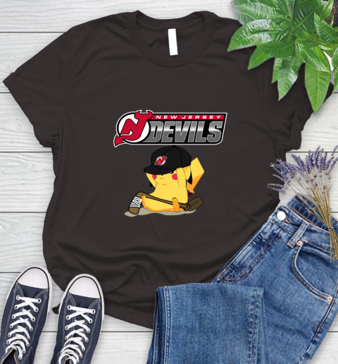 NHL Pikachu Hockey Sports New Jersey Devils Women's T-Shirt 8