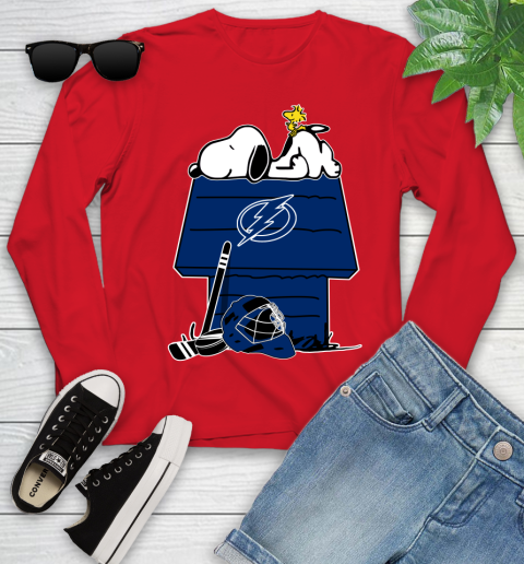 Tampa Bay Lightning NHL Hockey Snoopy Woodstock The Peanuts Movie Youth Long Sleeve 11