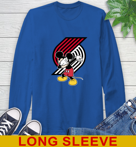 Portland Trail Blazers NBA Basketball Dabbing Mickey Disney Sports Long Sleeve T-Shirt 9