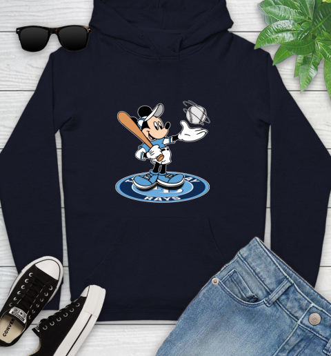 MLB Baseball Tampa Bay Rays Cheerful Mickey Disney Shirt Youth Hoodie 4