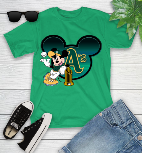 MLB Oakland Athletics The Commissioner's Trophy Mickey Mouse Disney Youth T-Shirt 6