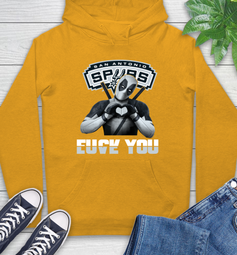 NBA San Antonio Spurs Deadpool Love You Fuck You Basketball Sports Hoodie 2