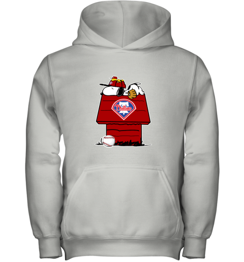 Philadelphia Phillies Snoopy And Woodstock Resting Together MLB Youth Hoodie