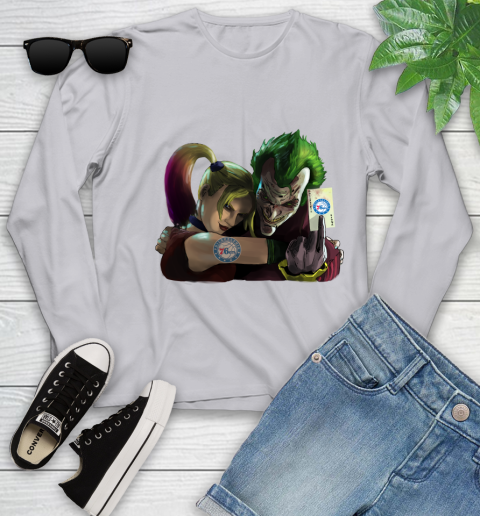 Philadelphia 76ers NBA Basketball Joker Harley Quinn Suicide Squad Youth Long Sleeve - Image 6