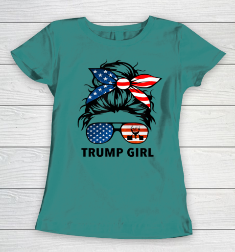 Trump Girl American Flag Glass Women's T-Shirt 10