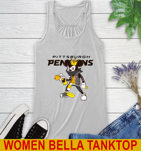 Pittsburgh Penguins NHL Hockey Mickey Peace Sign Sports Racerback Tank