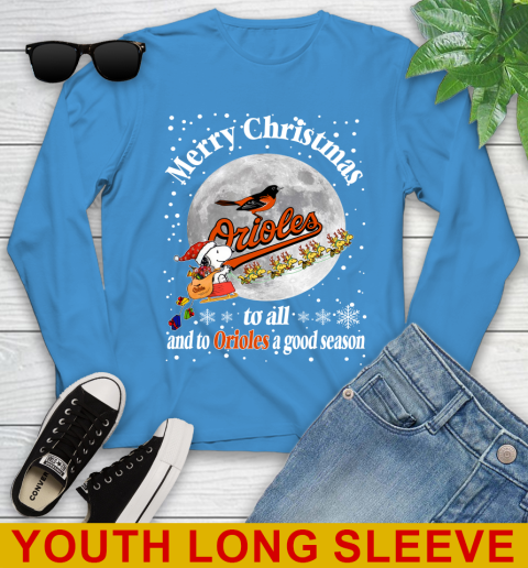 Baltimore Orioles Merry Christmas To All And To Orioles A Good Season MLB Baseball Sports Youth Long Sleeve 8