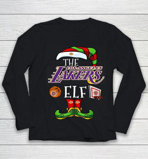 Los Angeles Lakers Christmas ELF Funny NBA Youth Long Sleeve
