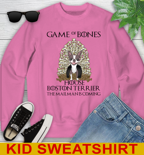 Game of bones house boston terrier dog the mailman is coming tshirt 99