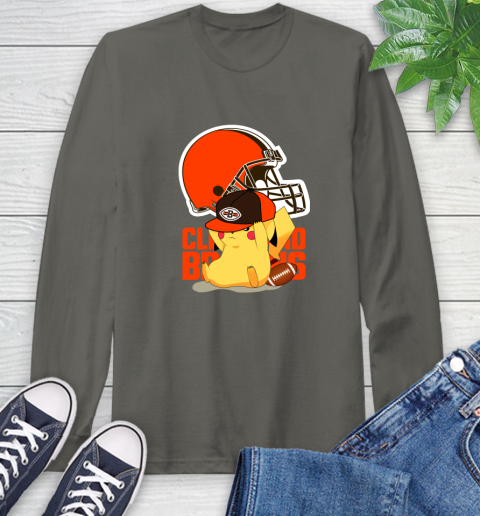 NFL Pikachu Football Sports Cleveland Browns Long Sleeve T-Shirt 8