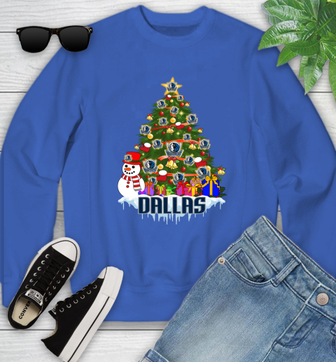 Dallas Mavericks Merry Christmas NBA Basketball Sports Youth Sweatshirt - Image 9
