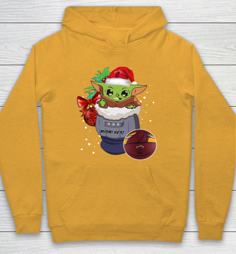 Miami Heat Christmas Baby Yoda Star Wars Funny Happy NBA Hoodie 3