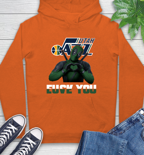 NBA Utah Jazz Deadpool Love You Fuck You Basketball Sports Hoodie 4