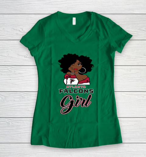 Atlanta Falcons Girl NFL Women's V-Neck T-Shirt 5