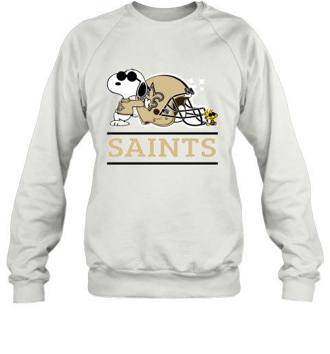 The New Orleans Saints Joe Cool And Woodstock Snoopy Mashup Sweatshirt