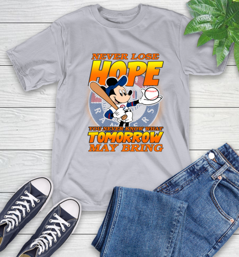Texas Rangers MLB Baseball Mickey Disney Never Lose Hope T-Shirt 6
