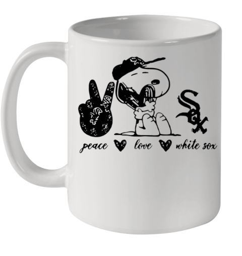 Peace Love Chicago White Sox Snoopy Ceramic Mug 11oz