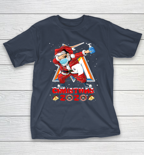 Miami Marlins Funny Santa Claus Dabbing Christmas 2020 MLB T-Shirt 3