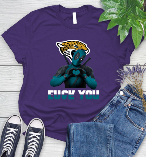 NHL Jacksonville Jaguars Deadpool Love You Fuck You Football Sports Women's T-Shirt 4