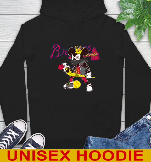 Atlanta Braves MLB Baseball Mickey Peace Sign Sports Hoodie 2