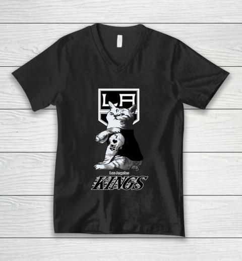 NHL My Cat Loves Los Angeles Kings Hockey V-Neck T-Shirt