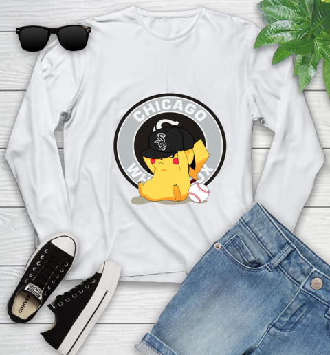 MLB Pikachu Baseball Sports Chicago White Sox Youth Long Sleeve