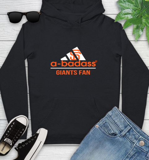 MLB A Badass San Francisco Giants Fan Adidas Baseball Sports Youth Hoodie