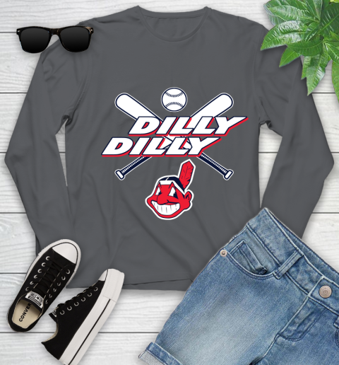 MLB Cleveland Indians Dilly Dilly Baseball Sports Youth Long Sleeve 8