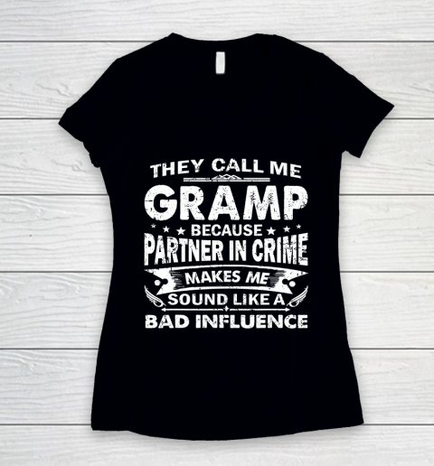 Father gift shirt Mens Funny They Call Me Gramp Distressed Father's Gift T Shirt Women's V-Neck T-Shirt