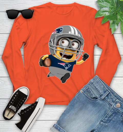 NFL New England Patriots Minions Disney Football Sports Youth Long Sleeve 4