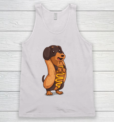 Wiener Dog Hotdog Bun Dachshund Funny Foodie Gift Hot Dog Tank Top