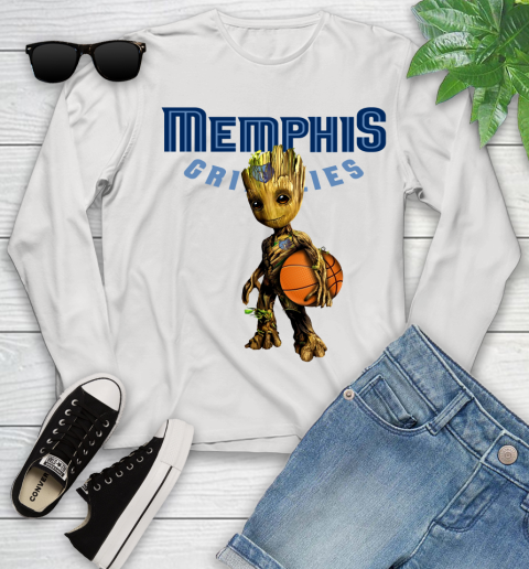 Memphis Grizzlies NBA Basketball Groot Marvel Guardians Of The Galaxy Youth Long Sleeve