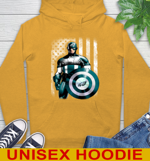 Philadelphia Eagles NFL Football Captain America Marvel Avengers American Flag Shirt Hoodie 2