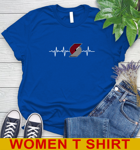 Portland Trail Blazers NBA Basketball Heart Beat Shirt Women's T-Shirt 11 Portland Trail Blazers NBA Basketball Heart Beat Shirt Women's T-Shirt - Image 11