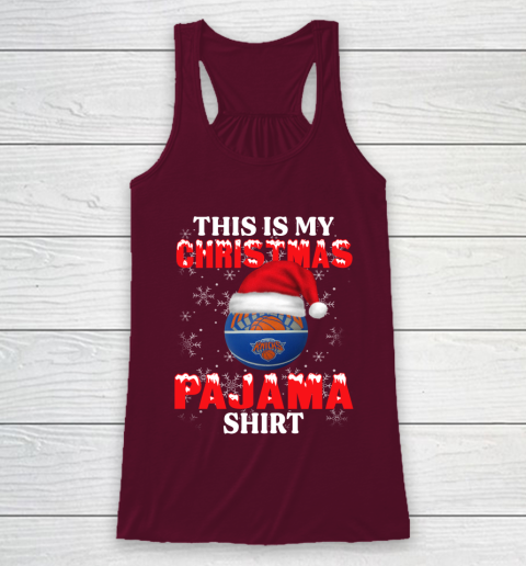 New York Knicks This Is My Christmas Pajama Shirt NBA Racerback Tank 2