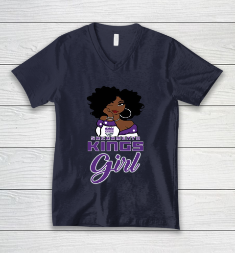 Sacramento Kings Girl NBA V-Neck T-Shirt 3