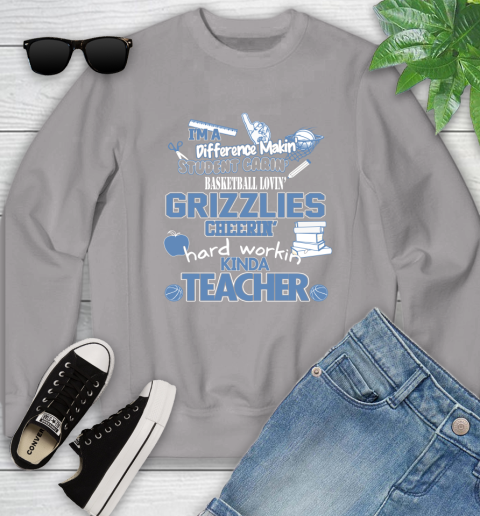 Memphis Grizzlies NBA I'm A Difference Making Student Caring Basketball Loving Kinda Teacher Youth Sweatshirt 3