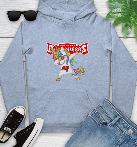 Tampa Bay Buccaneers NFL Football Funny Unicorn Dabbing Sports Youth Hoodie 10