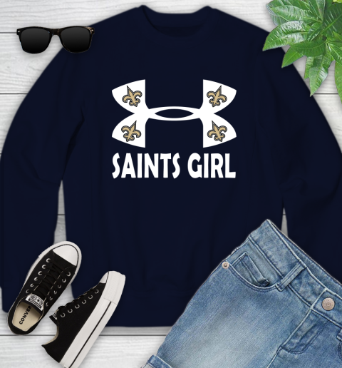 NFL New Orleans Saints Girl Under Armour Football Sports Youth Sweatshirt 2